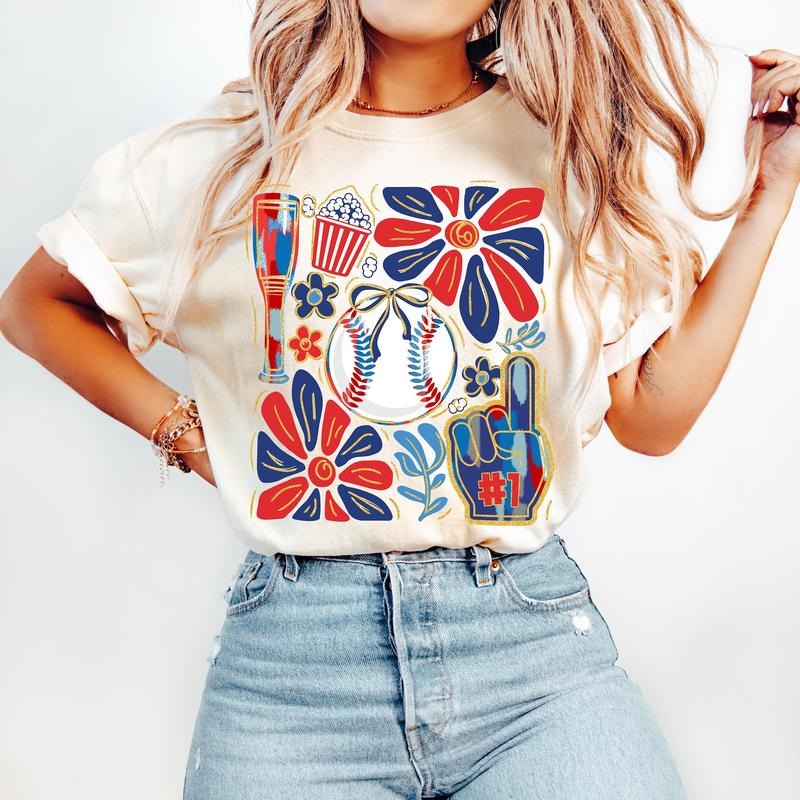 Baseball Game Day T-Shirt, Baseball Mama Shirt, Baseball Bow T-Shirt, Game Day Coquette Shirt