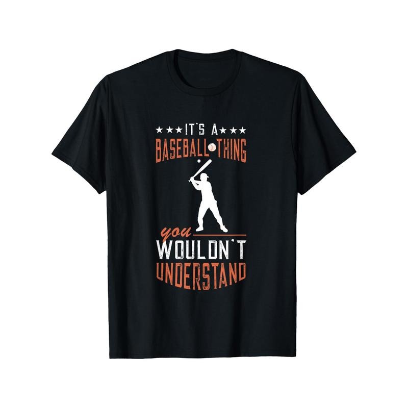 Baseball Player Thing Softball Batting Baserunning Baseball T-Shirt Men's T-shirt Funny pattern, Casual and comfortable round neck cotton short sleeve, four seasons can wear 220g made in usa