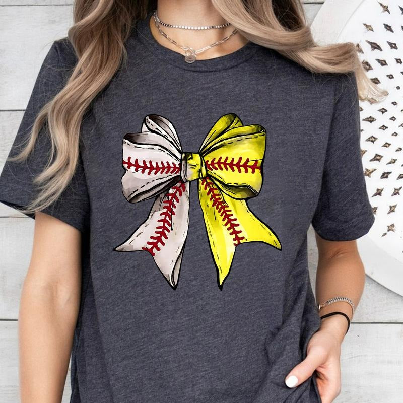 Baseball Softball Coquette Bow Shirt Sweatshirt Hoodie, Game Day Baseball Coquette Shirt , Baseball Bow Shirt , Softball Mama Shirt, Raising Ballers Shirt, Team Spirit