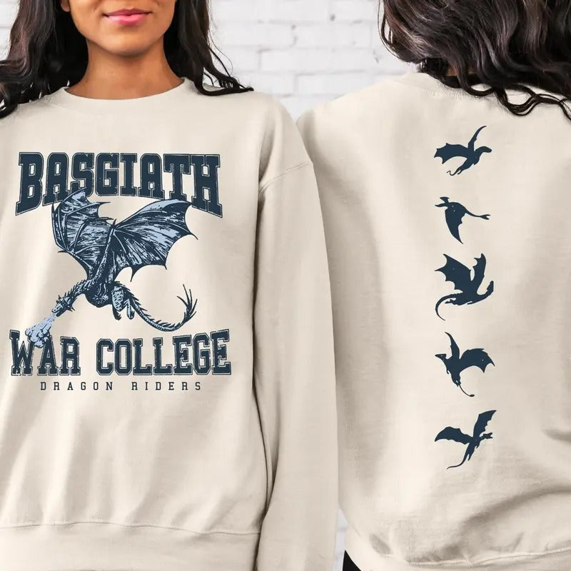 Basgiath War College Sweatshirt, Basgiath 2 Sided Tee, Dragon Riders Tee, Fly Or Die Tee, Riders Quadrant Tee, Fourth Wing Tee, Women Gift