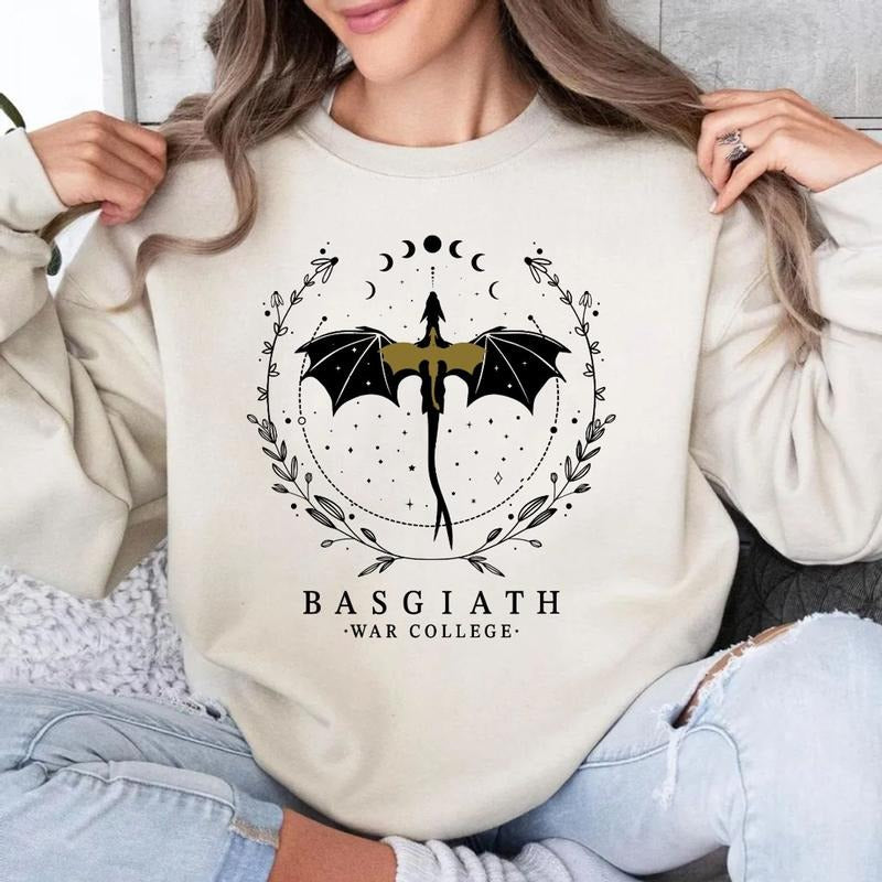 Basgiath War College Sweatshirt, Xaden Riorson, Fourth Wing, Dragon Rider, Violet Sorrengail, Fourth Wing Shirts, Bookish Sweater Pullover Tee