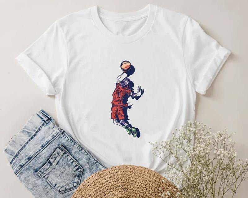 Basketball Slam Dunk Shirt, Basketball Unisex T-Shirt Fabric Cotton