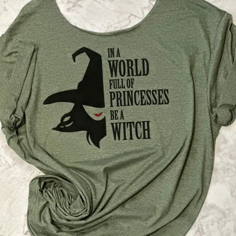 Be a Witch T-shirt Soft Cotton Graphic Tee Casual Summer Style with Witch Design and Text