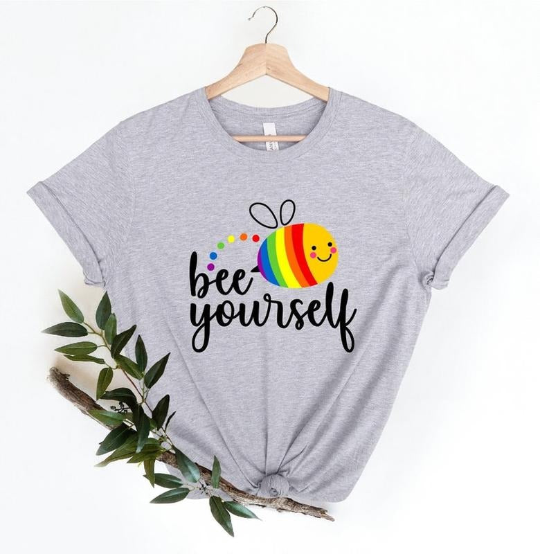 Bee Yourself Shirt, Pride Shirt, Pride Month Shirt, Gay Pride LGBT Shirt, Equality Shirt, LGBTQ Gift,Rainbow Shirt, LGBT Pride Shirt,Be Kind