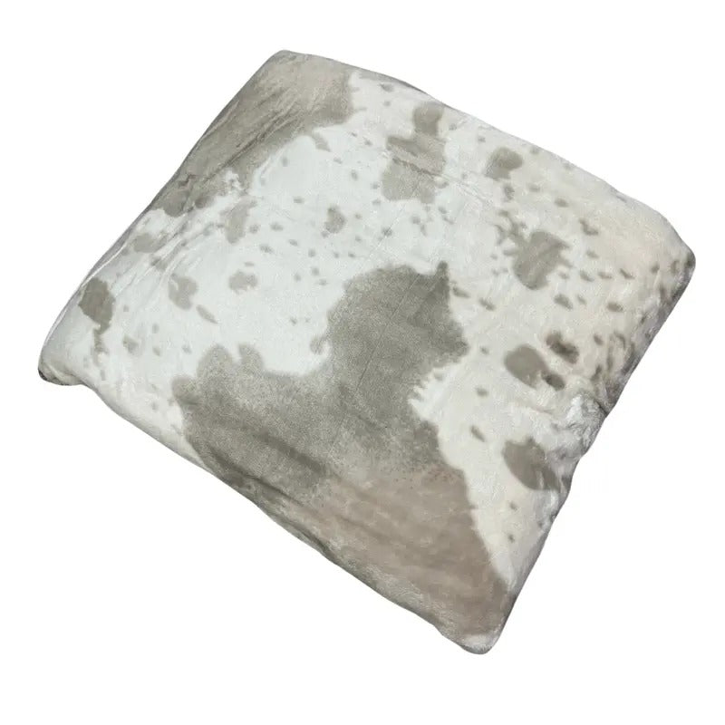Beige Cowhide Oversized Blanket 82x90