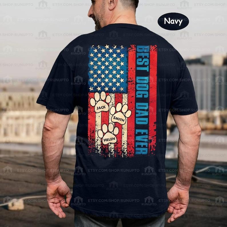 Best Dog Dad Ever Shirt, Custom Dog Dad Shirt with Pet Name, Custom Gifts for Dog Dad, Dog Lover Gift, Dog Owner Gifts, Fathers Day Gift