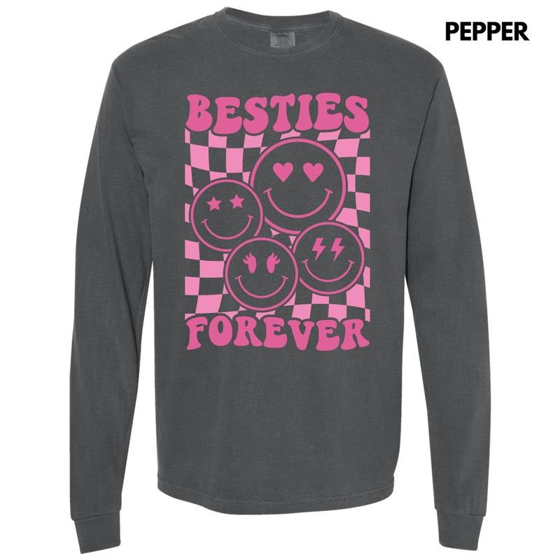 Besties Forever Long Sleeve Comfort Colors T-Shirt 'NLB'