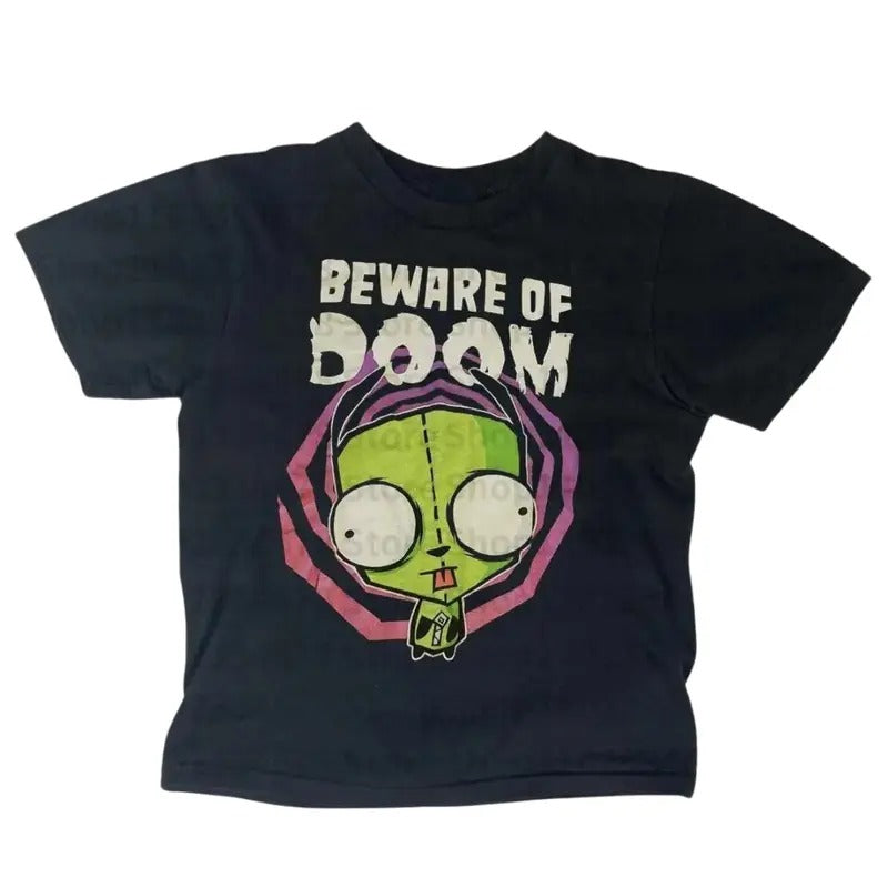 Beware Of Doom Baby Tee, Gothic Emo Girl Baby Tees, Clothes 2000s, Y2k Top Women Streetwear, Emo Girl Tops, Grunge 2000s, Punk Style, Grunge Baby Tees, Women T-shirt, Gift For Her