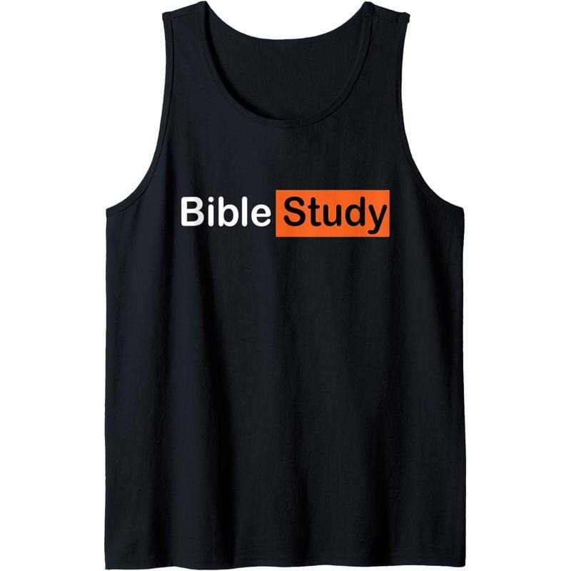 Bible Study Hub Logo Funny Sarcastic Adult Humor Tank Top MADE IN USA