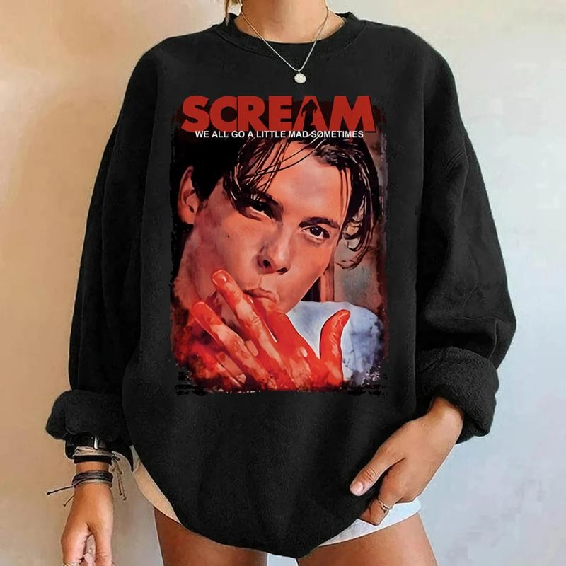 Billy Loomis Scream We All Go A Little Mad Sometimes T-Shirt Crewneck Sweatshirt for Women