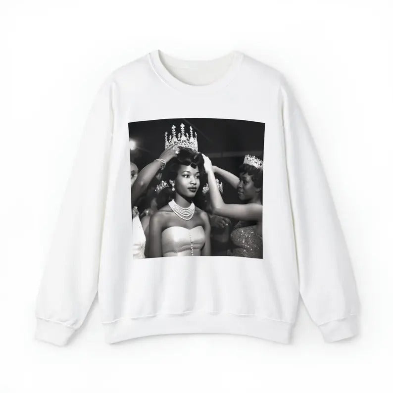Black Beauty Queen T-shirt,sweatshirt,hoodie, African American History, Vintage Image, Afrocentric Top, Long Sleeve, Adult Unisex, Melanin Woman