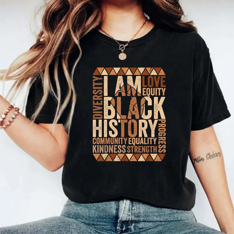 Black History T-Shirt, Celebrating Black History Shirt, Black Pride Tee, Afro Women Gift Tee, Black Leaders Shirt, Empowerment Short Sleeve.