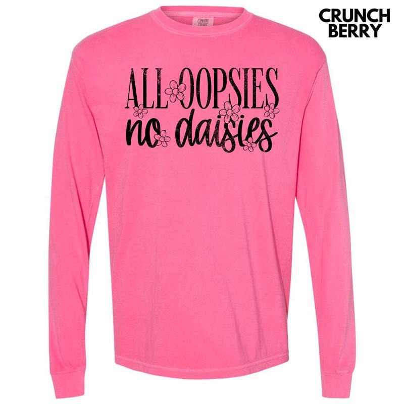 Black Oopsie Daisies Long Sleeve Comfort Colors T-Shirt 'NLB'