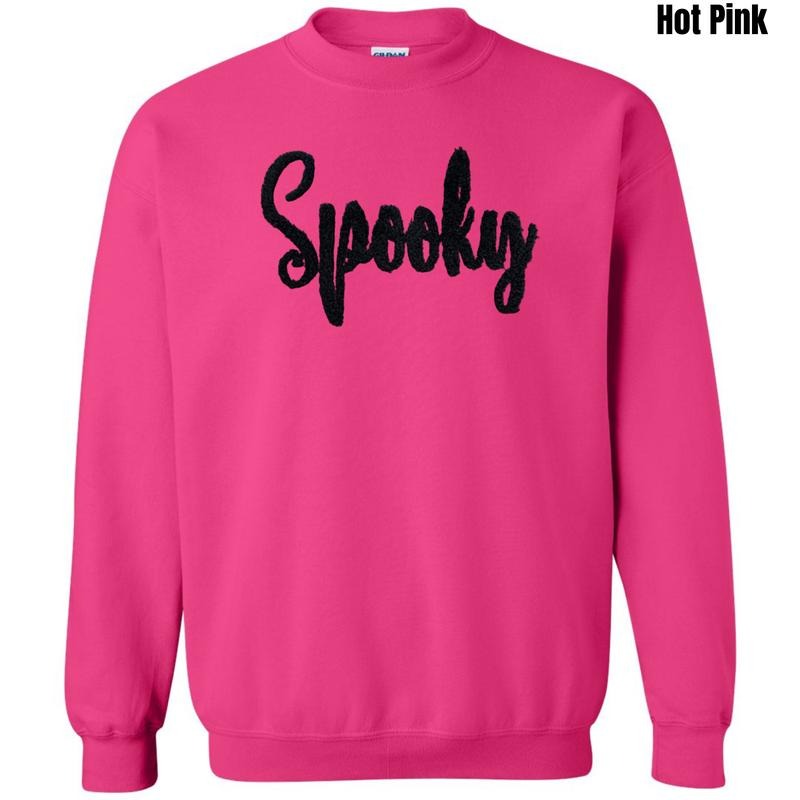 Black Spooky Fluffy Patch Sweatshirt