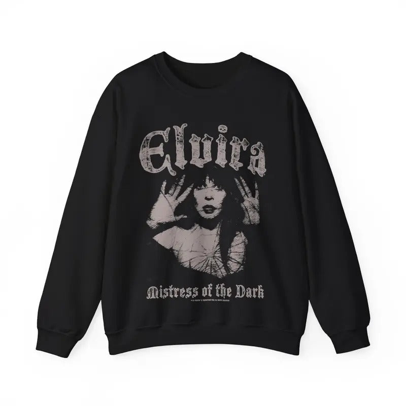 Black Sweatshirt Elvira Mistress of Darkness Unisex Collection