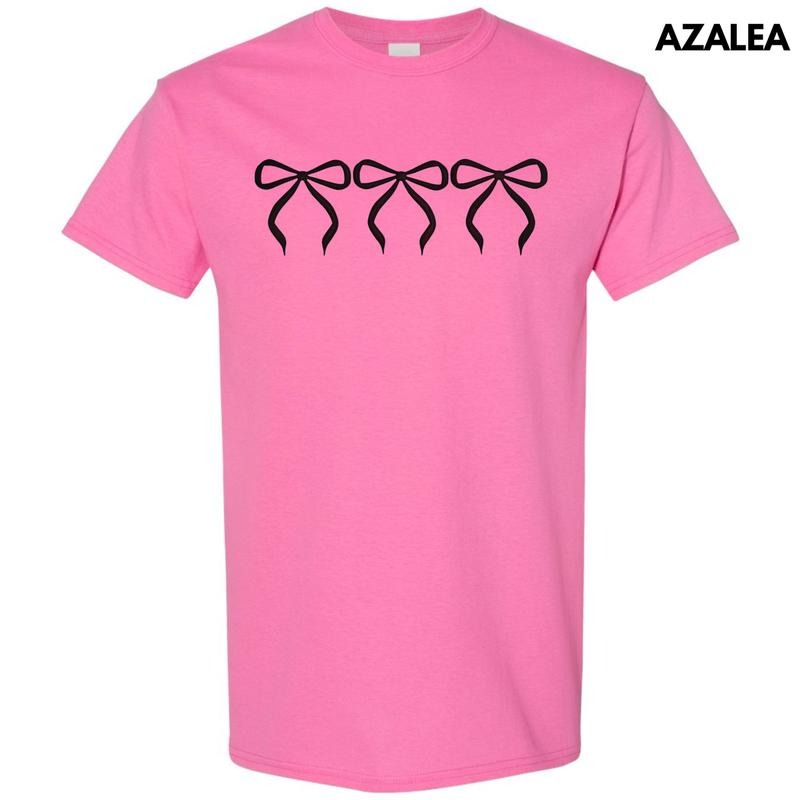 Black Triple Bows Puff Gildan Short Sleeve T-Shirt