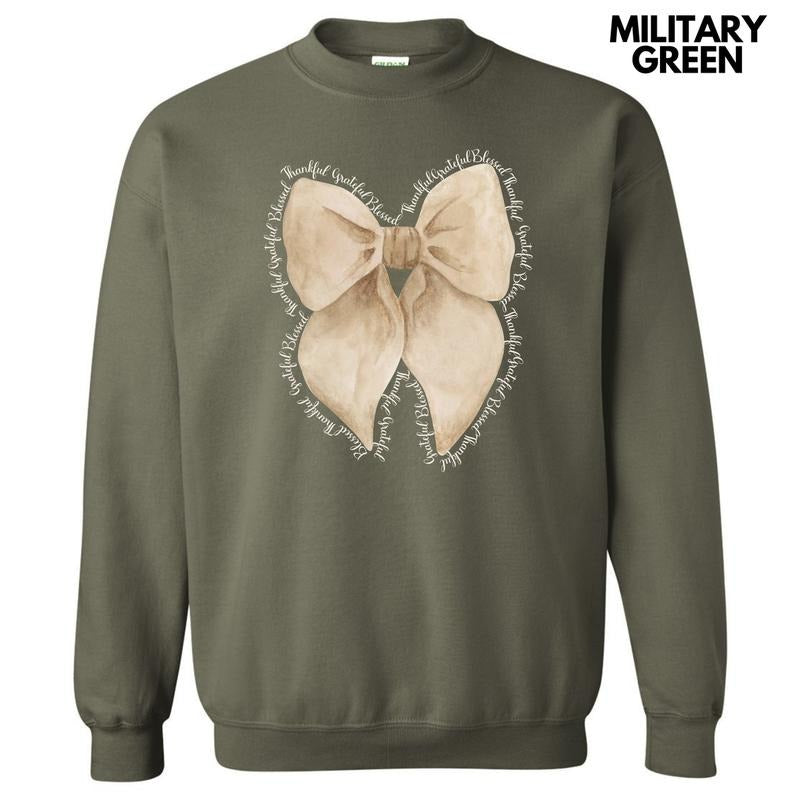 Blessed Beige Bow Sweatshirt 'NLB'