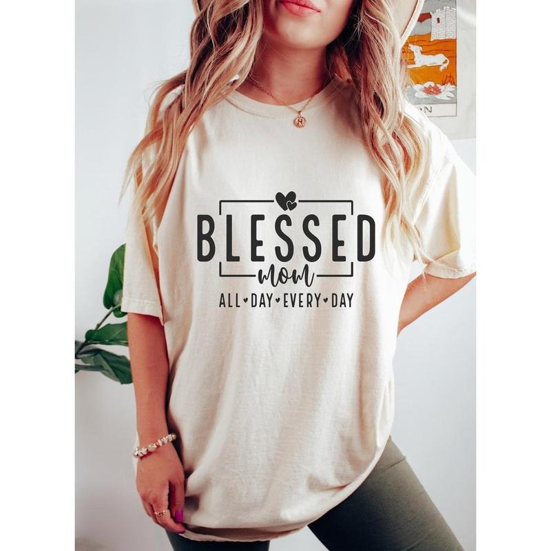 Blessed Mom Comfort Colors T-Shirt, Mom, Mom Shirt, Mother's Day, Mom Life, Best Mom, Boy Mom, Girl Mom