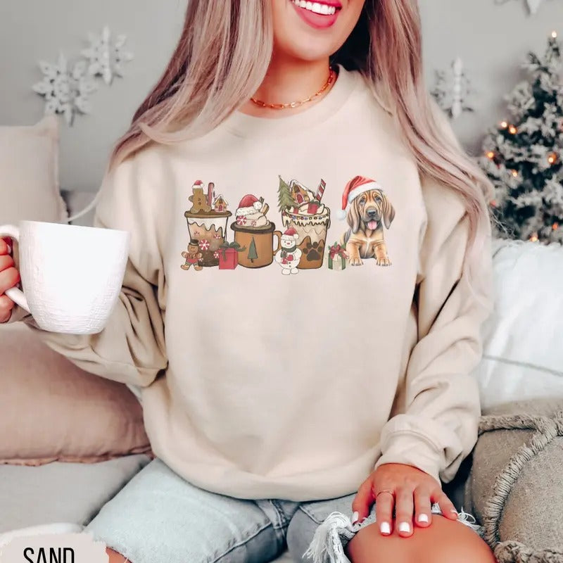 Bloodhound Christmas Dog Sweatshirt, Bloodhound gift, Christmas Dog Sweatshirt, Bloodhound mom, Dog gift for Bloodhound owner, Bloodhound