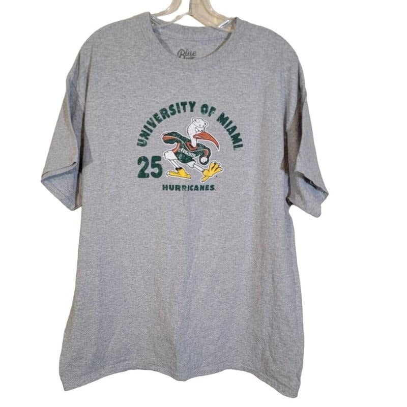 Blue 84 Men's University of Miami T-Shirt Crew Neck GrayUnisex T-shirt Sweatshirt Hoodie 21