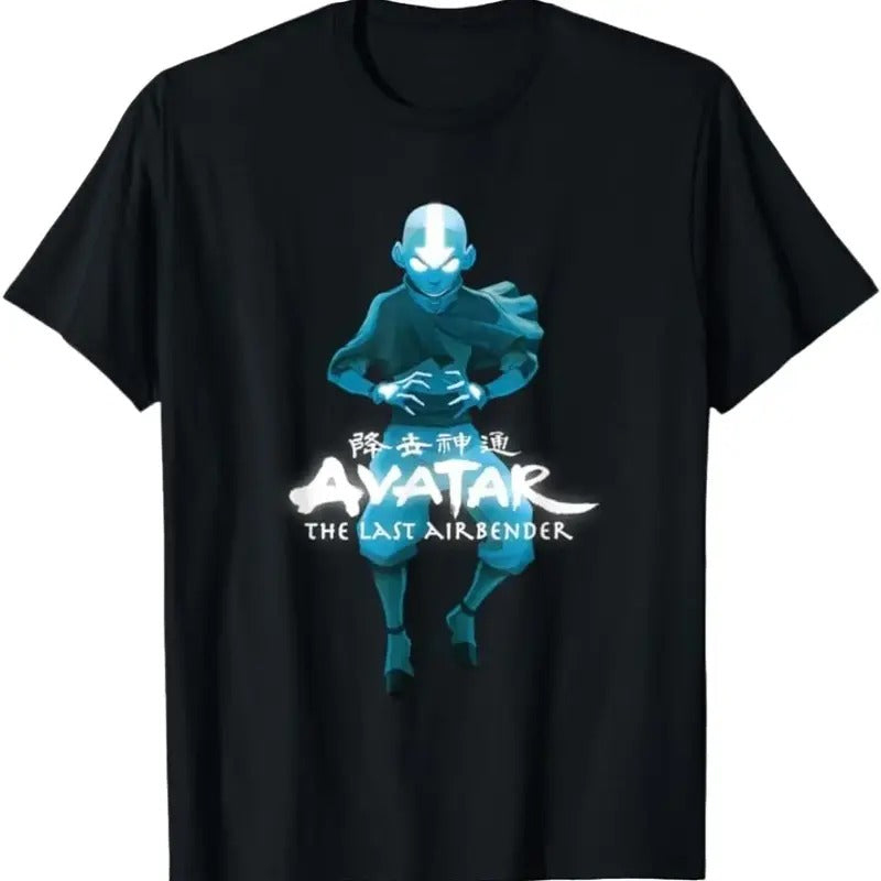 Blue Monochromatic Aang The Last Airbender T-Shirt Menswear Top Underwear Streetwear