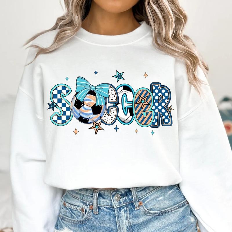 Blue Soccer DTF Transfers - THIS IS NOT A SHIRT