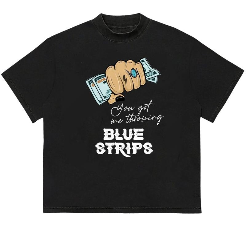 Blue Strips Jess.sieesie Murur.muph Gildan T-Shirt Trendy Game Day Gift