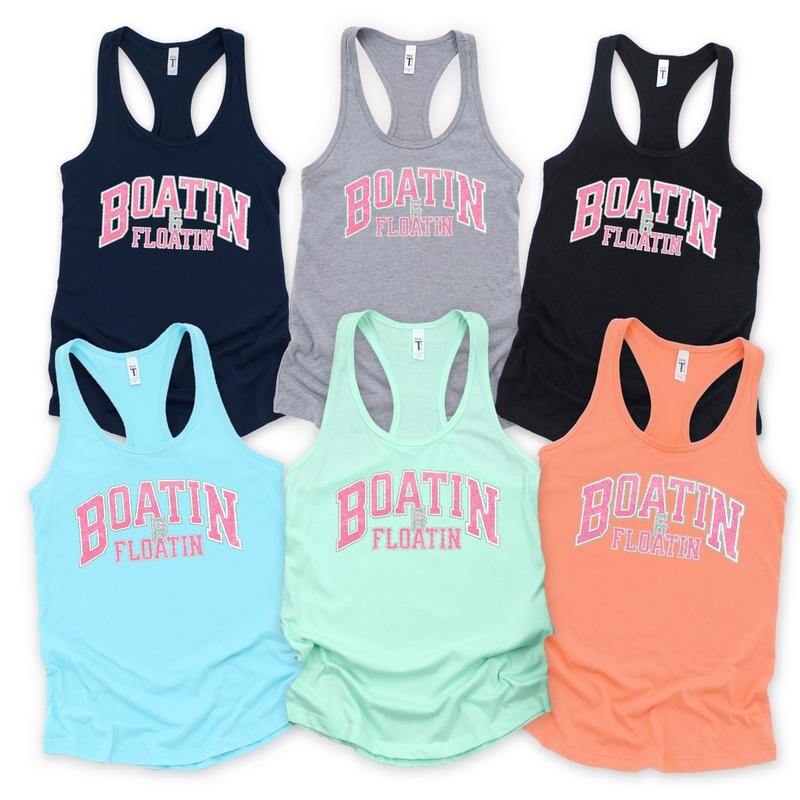 Boatin & Floatin Tank Top WOMENS FIT Racerback Cotton