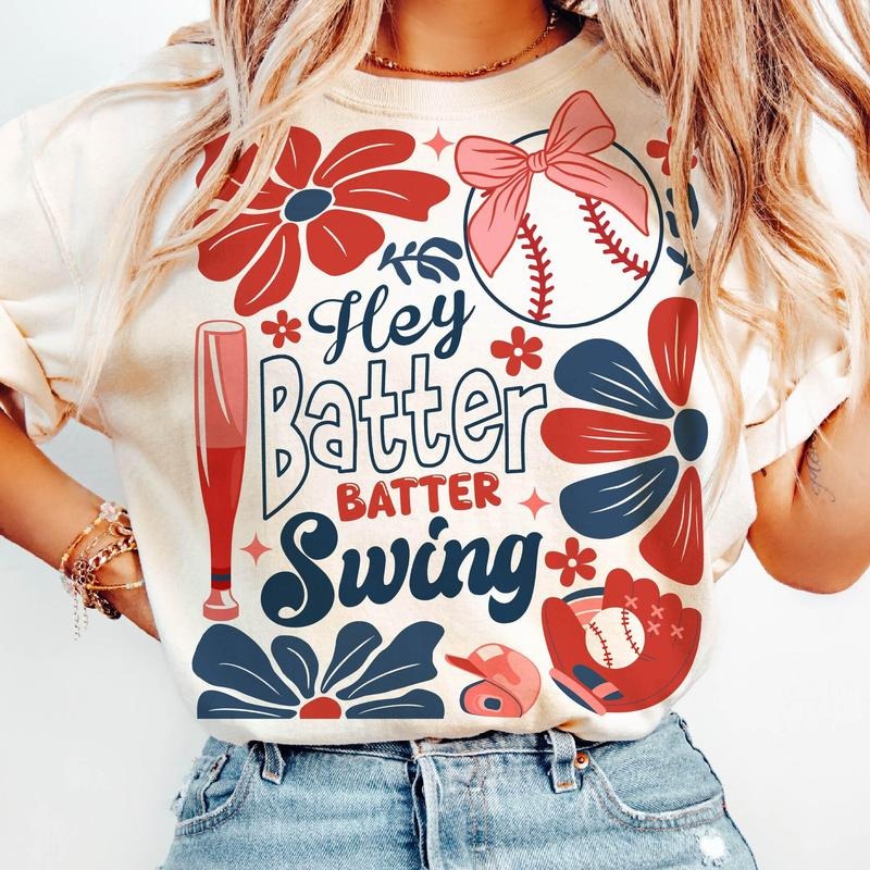 Boho Baseball Batter Batter Swing T-Shirt, Retro Checkered Baseball Coquette Shirt, Game Day Baseball Coquette T-Shirt, Funny Baseball Shirt, Game Day T-Shirt