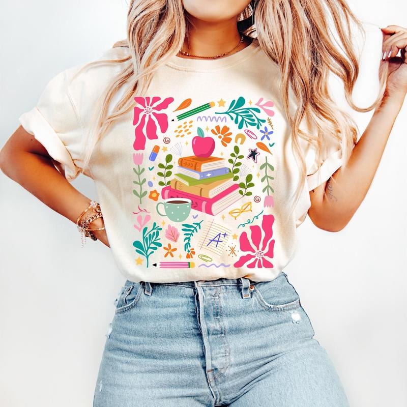 Boho Floral Teacher T-Shirt, Back to School T-Shirt, Teacher Appreciation Gift, Teacher Wildflowers T-Shirt, Retro Teacher T-Shirt, Teacher Life