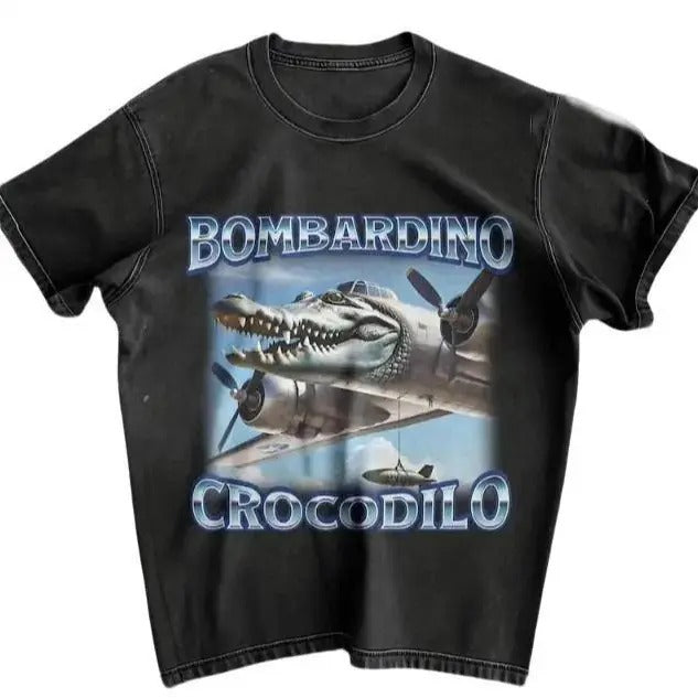 Bombardino Crocodilo Funny BrainRot T-shirt, Italian Brainrot Animals Meme shirt, Crocodile Tee, Trending Tee