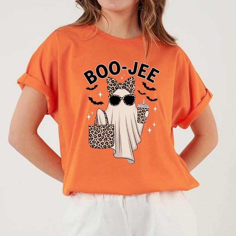 Boo-Jee Ghost Shirt, Leopard Ghost Tee, Ghost Coffee SweatShirt, Funny Fall Tshirt, Ghost Hoodie, Girly Halloween Gift, Boojee Hoodieshirt