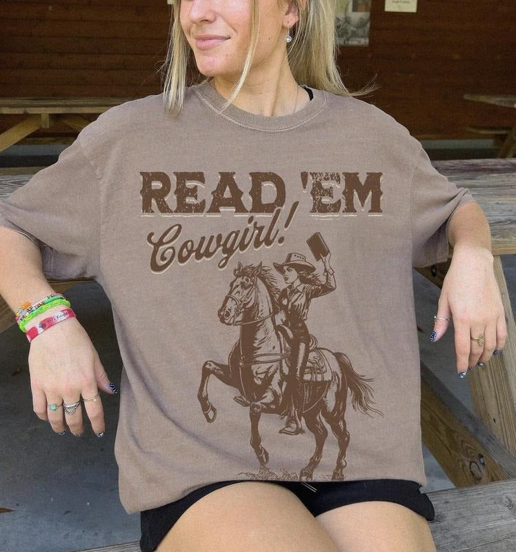 Bookish Cowgirl Shirt |Book Lover Shirt Country Bookish Tee Bookish Gift For Her Country Girl Reader Art Top Womenswear Underwear Lady