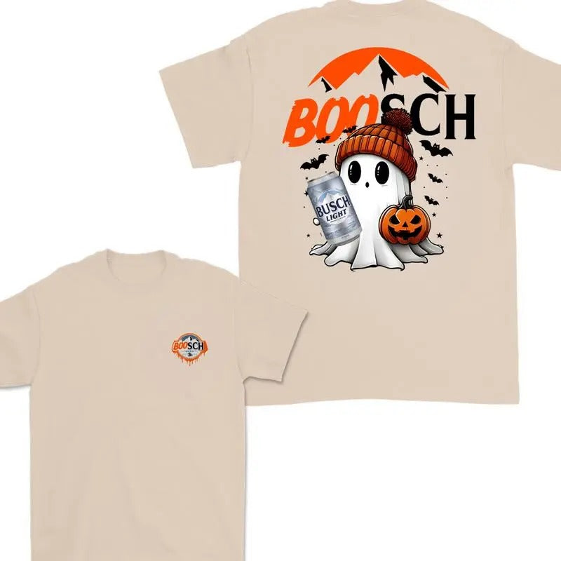 Boosch Light Cute Boo Ghost Halloween Double Sided T-shirt, Boosh Light Cute , Busch Light Halloween Shirt For Men And Women , Halloween Cute Ghost Trendy Shirt