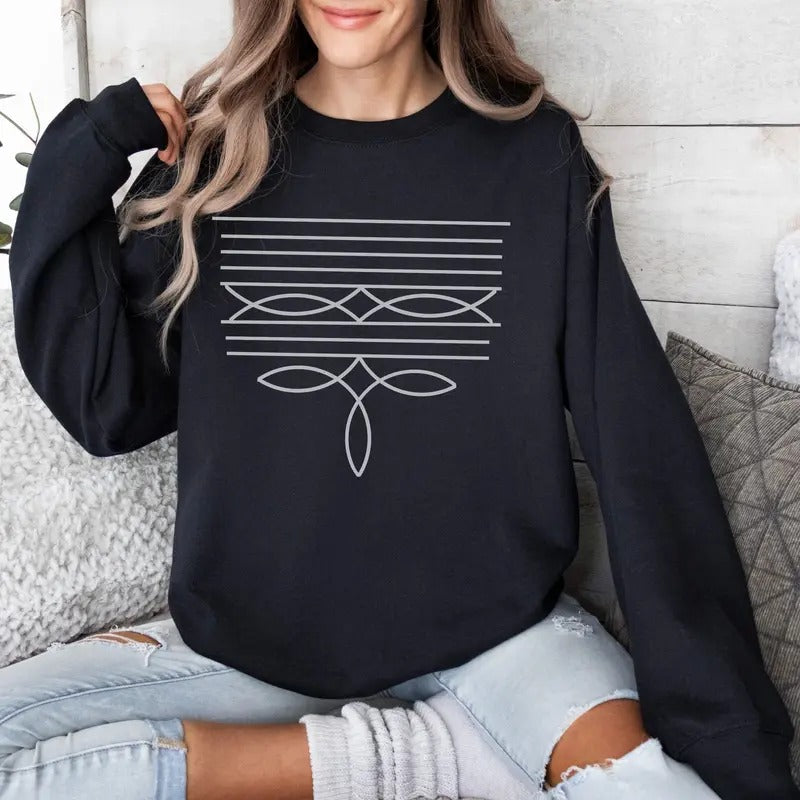 Boot Stitch Design Sweatshirt Country Western Pullover Music Festival Shirt Cowgirl Birthday Gift Cowboy Boot Country Rodeo, western outfits, western outfit women o4