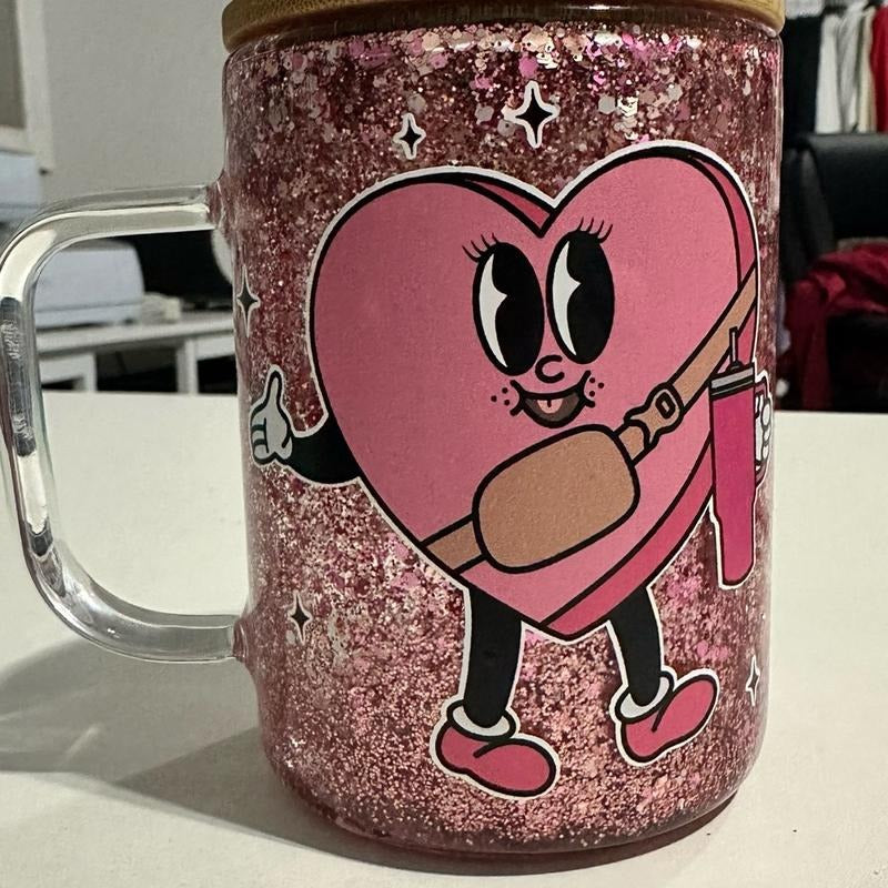 Bougie Heart Valentines Day Glass Coffee Mug