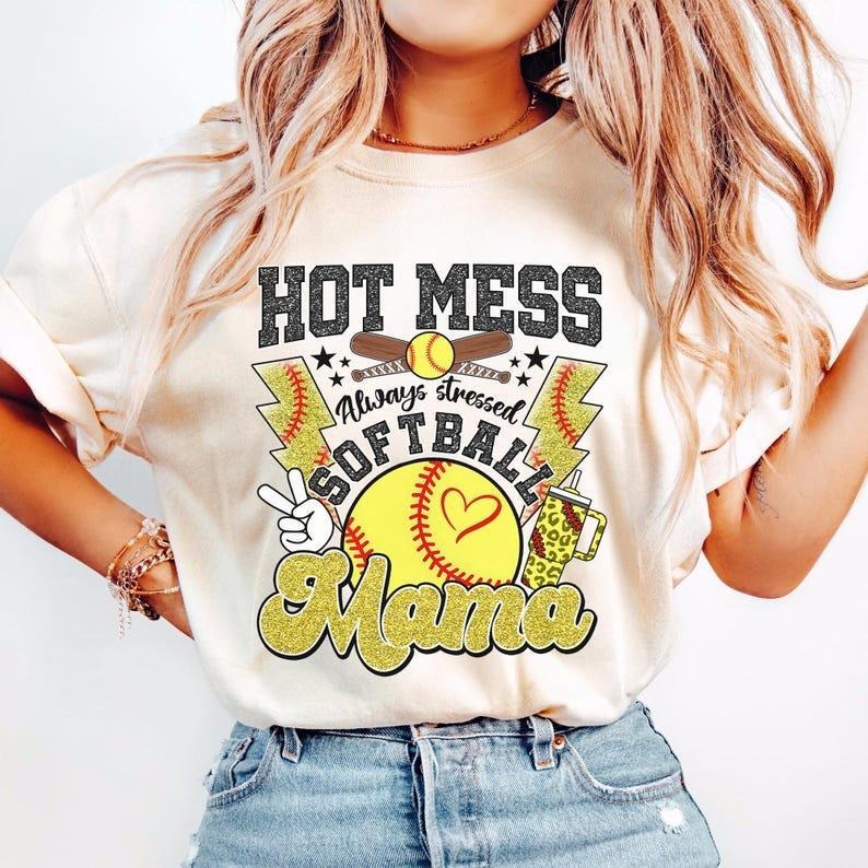 Boujee Softball Mama Shirt, Chic Sports sweatshirt, Stylish Mama T-Shirt