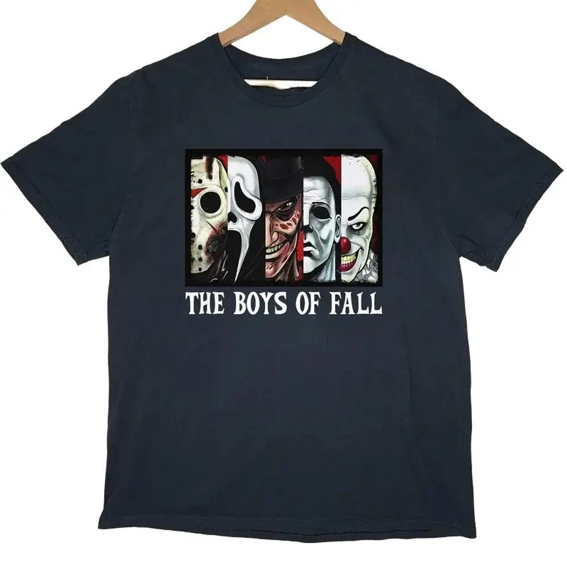 Boys Of Fall T-shirt, Jason M1chael Myers Ghostface Halloween Horror Characters T-shirt for men & women Menswear Soft