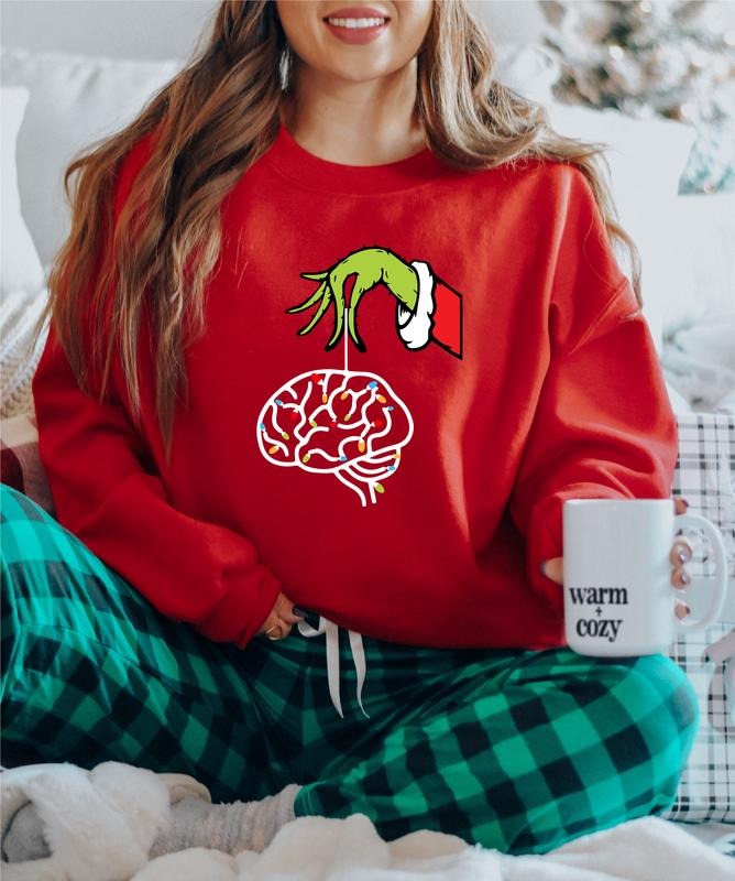 Brain Christmas Sweatshirt, Neurologist Christmas Gift Sweater, Neurology Nurse Matching Christmas, Science Teacher Holiday Hoodie, Neuro Crew Christmas Outfit.