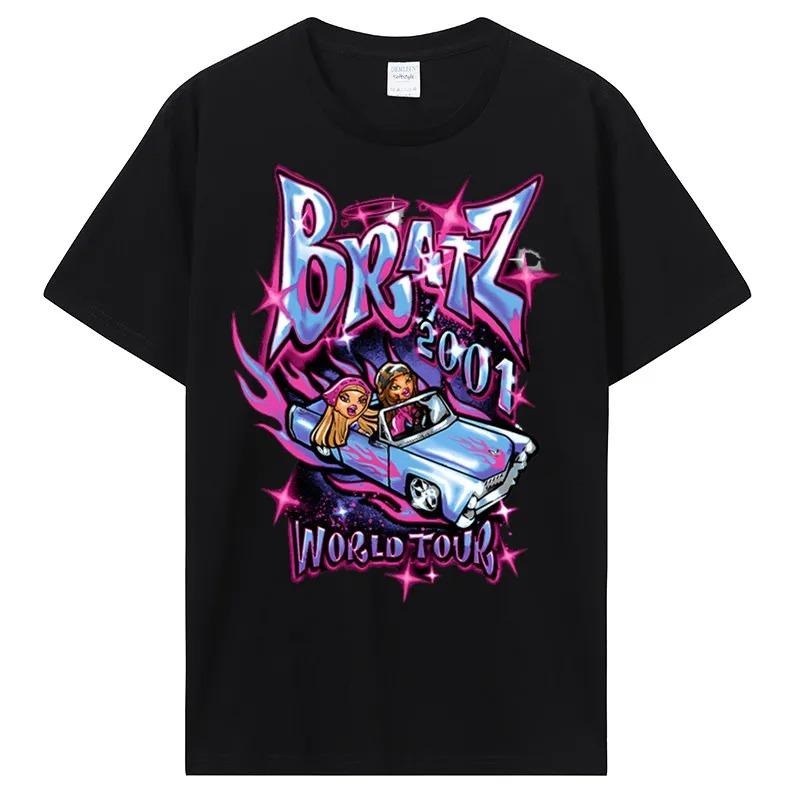 Bratz Y2k T Shirt, Women 2000 Cartoon Print, 2024 Summer Girls Fashion Short Sleeved Tees, Men's Cotton Casual Short Sleeve, Aesthetic Tee, Gift For Girlfriend, Cartoon T-Shirt
