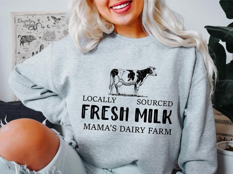 Breastfeeding Sweatshirt, Locally Sourced Fresh Milk Hoodie, Mama's Dairy Farm Sweater, Breast Feeding Hoodie, New Mom Gift Sweatshirt, Baby Shower Gift Hoodie, Breastfeeding Nursing Sweatshirt.
