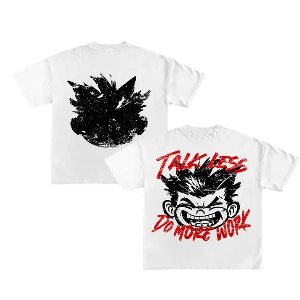 Brother Talk Less And Work More Short Sleeve Cotton T-Shirt