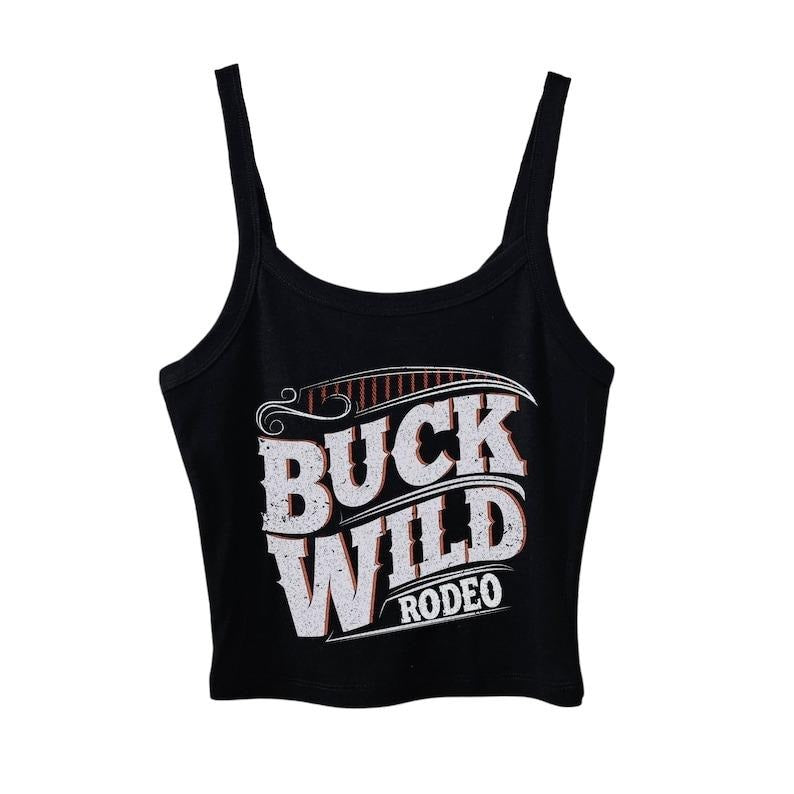 Buck Wild Crop Tank, Country Cowgirl Shirt, Western Crop Top, Rodeo T shirt Cotton Fit