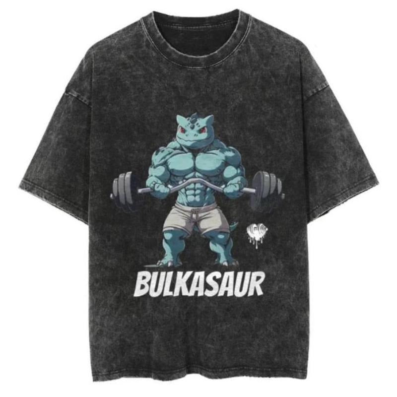 Bulkasaur Wash Shirt, PKM Anime Mineral T-Shirt, Pokemonn Gym Tee, Soft Fabric, Feels Great All Day, Laid-Back Vibe, Always in