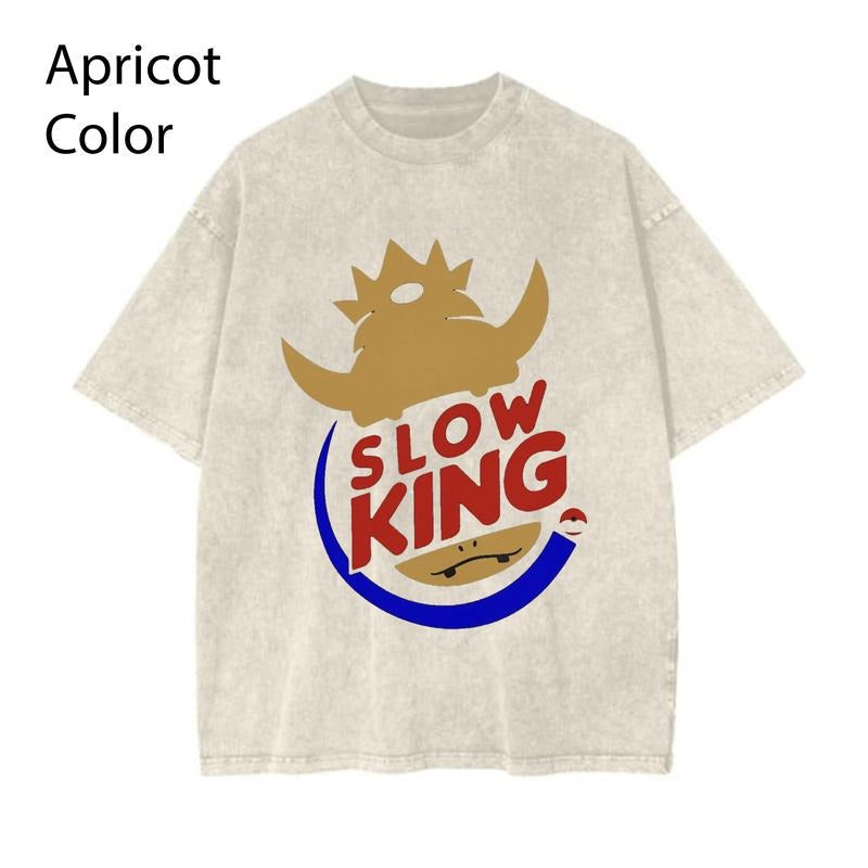 Burger King Slowking Pokemon Graphic T-Shirt, Pokemon T-Shirt, PKM Shirt, Anime Funny Shirt, Vintage Tee Streetwear Shortsleeve Printed Womenswear Top