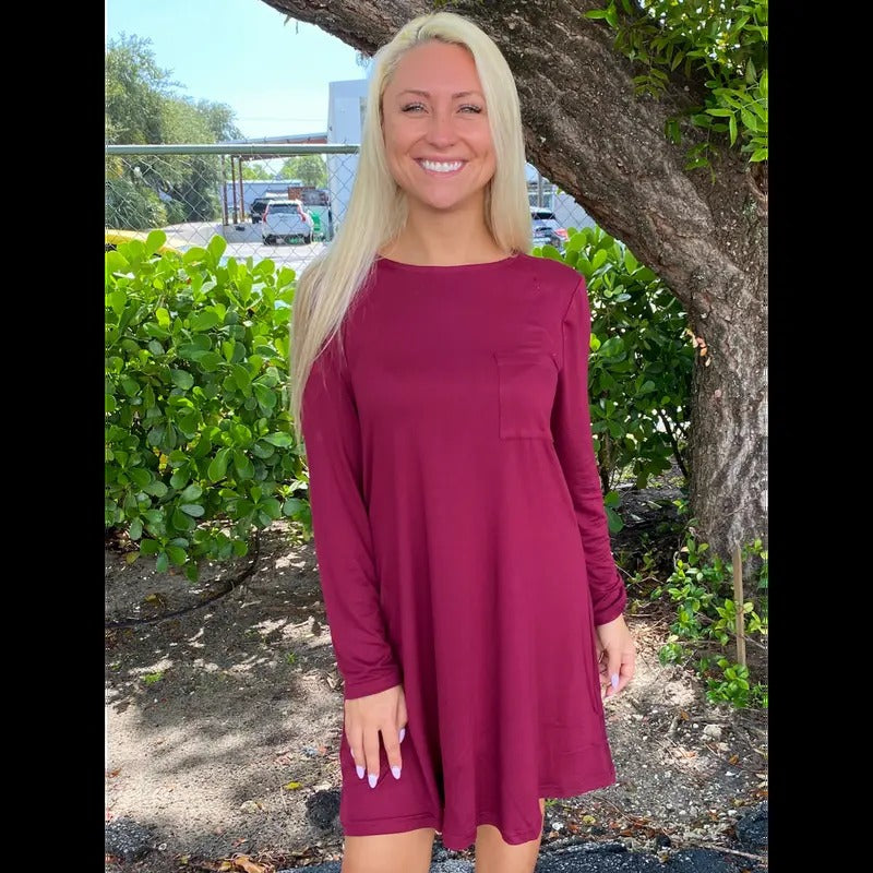 Burgundy Swing Dress