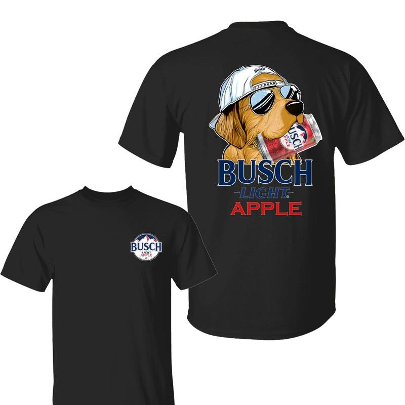 Busch Light Apple Golden Dog Shirt, Hunting Shirt, Busch Light Apple T-Shirt, Fun Beer Lover's Tee Featuring a Cool Golden Retriever, For Men, Women