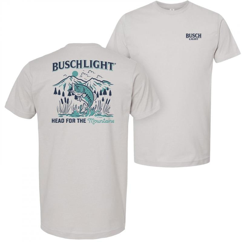 Busch Light Head for The Mountains Fishing FrontBack Print T-Shirt