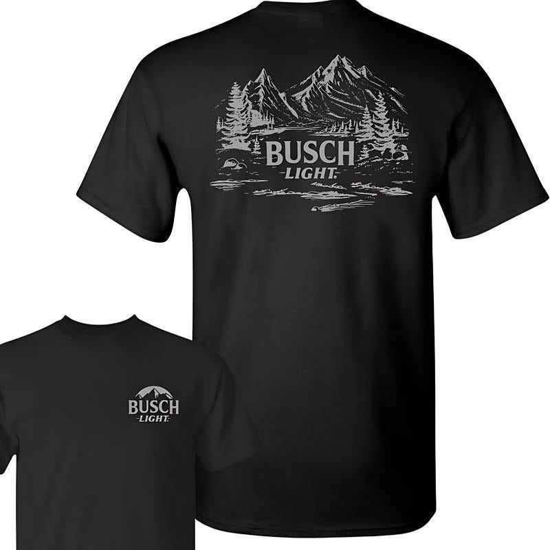 Busch Light Iconic T-shirt for Men and Women - 100% Cotton, Casual Style, Short Sleeve, Comfortable Fit, Available in Various Colors