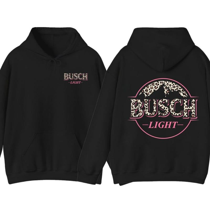 Busch Light Leopart Logo Hoodie - SweatShirt - T-shirt , 2 side - Busch Light SweatShirt, Unisex Hoodie , Unisex Appeal , Every Color Available, For Men & For Women Sweater